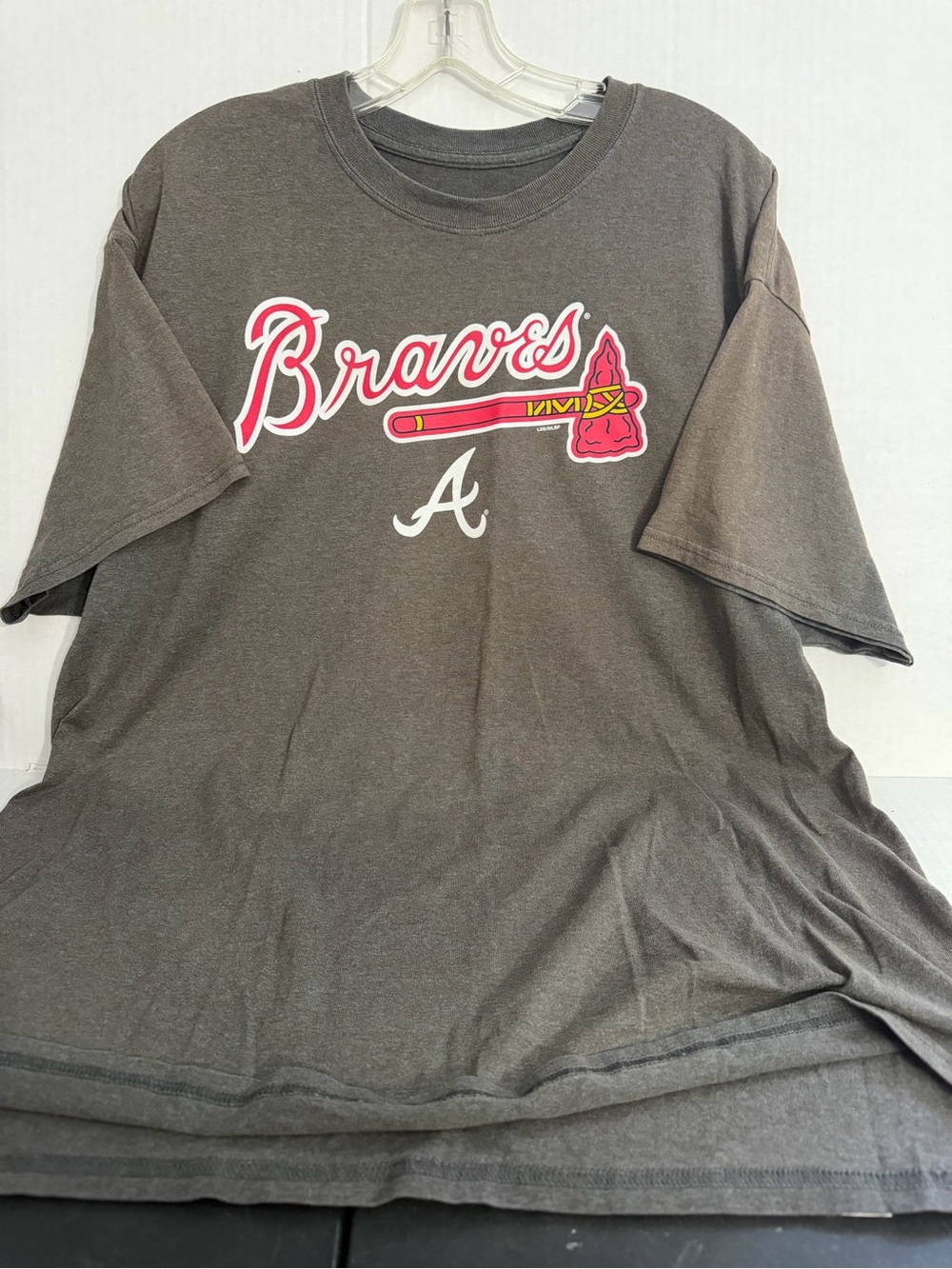 MLB Atlanta Braves Charcoal Tee with Red and White Logo